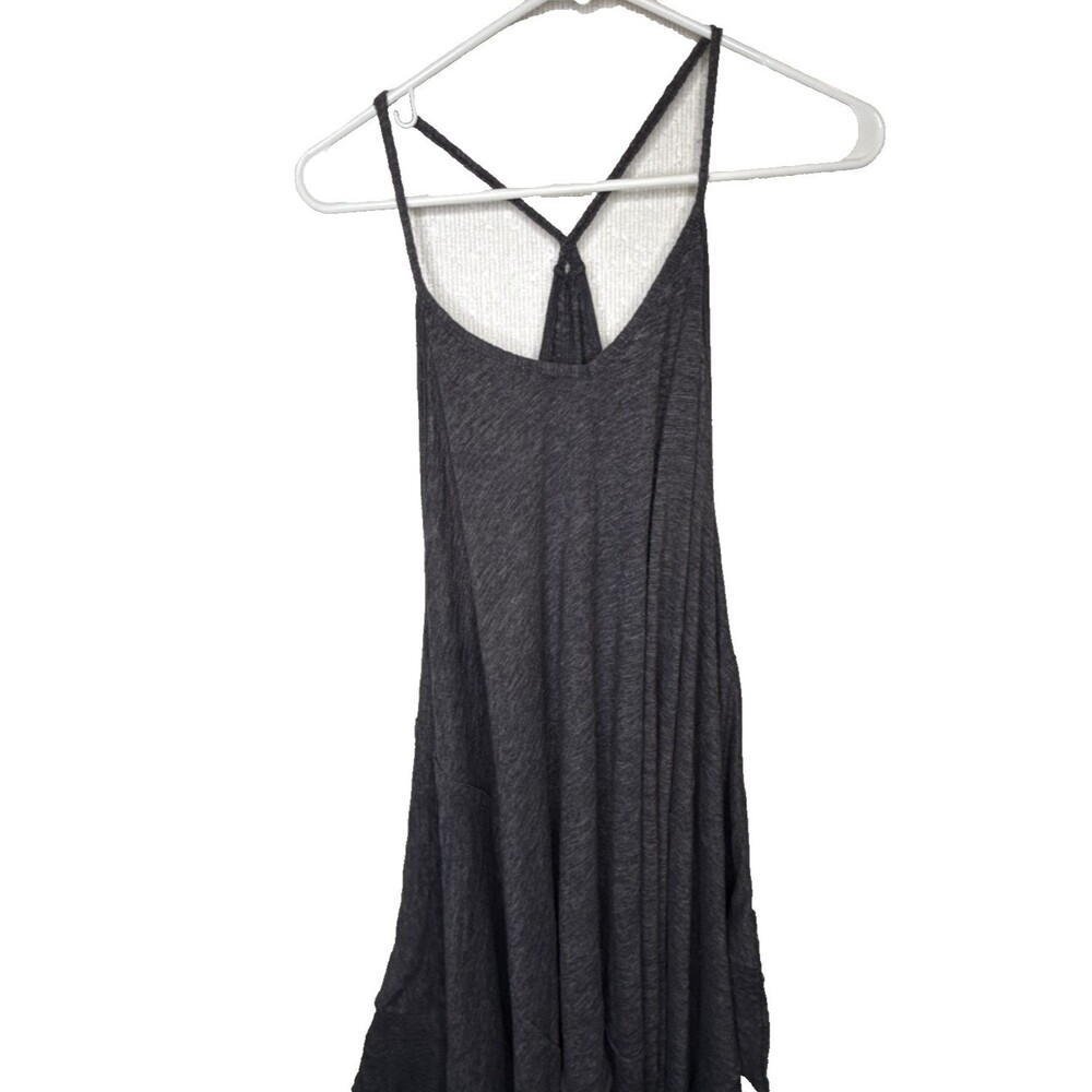 We The Free Womens Size M Dark Gray Spaghetti Strap Flowy Knit Tunic Top Cami